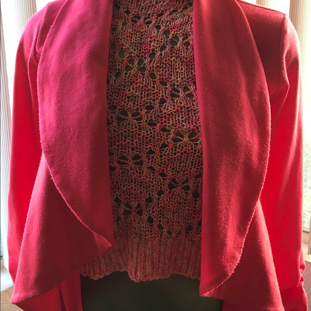 CORAL Unstructured Ruffle Ruched JACKET Small - Picture 2 of 8